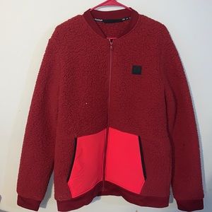 Men’s, Red Under Armour Sherpa Jacket, Large